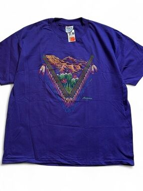 Vintage 1990s Arizona Purple Graphic Tee - Men’s Casual Shirt XL